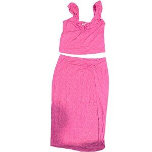 Walmart No Boundries Hot Pink 2 Piece Shirt & Skirt Set